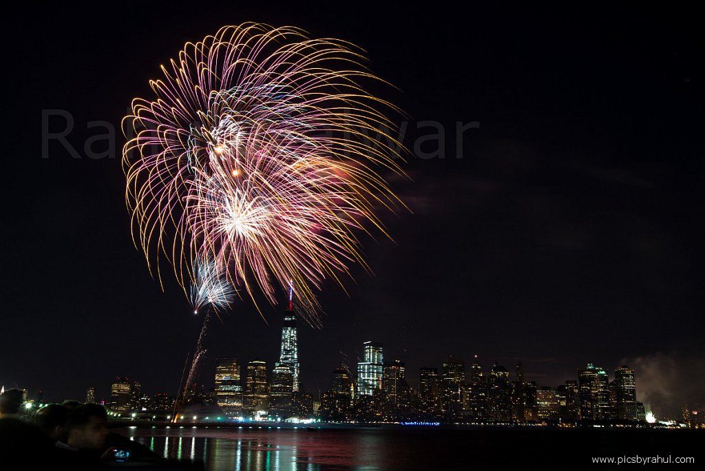 Fireworks on the Hudson river